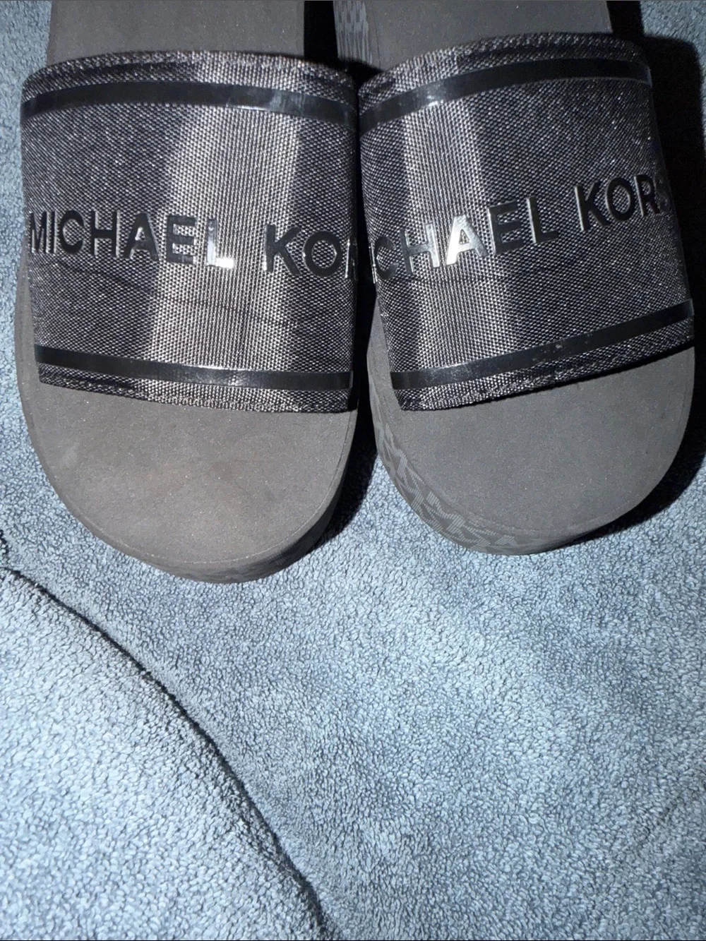 Michael Kors women’s Black Logo Slide Sandals